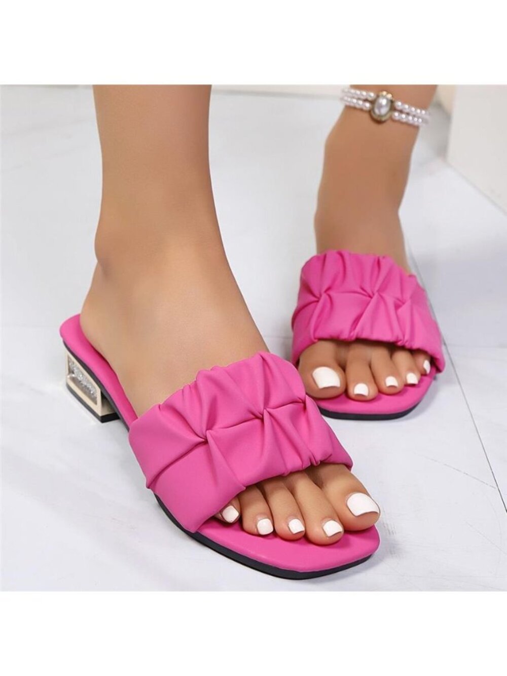 Open Toe Block Heels Sandals - Picture 11 of 13